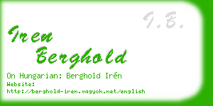 iren berghold business card